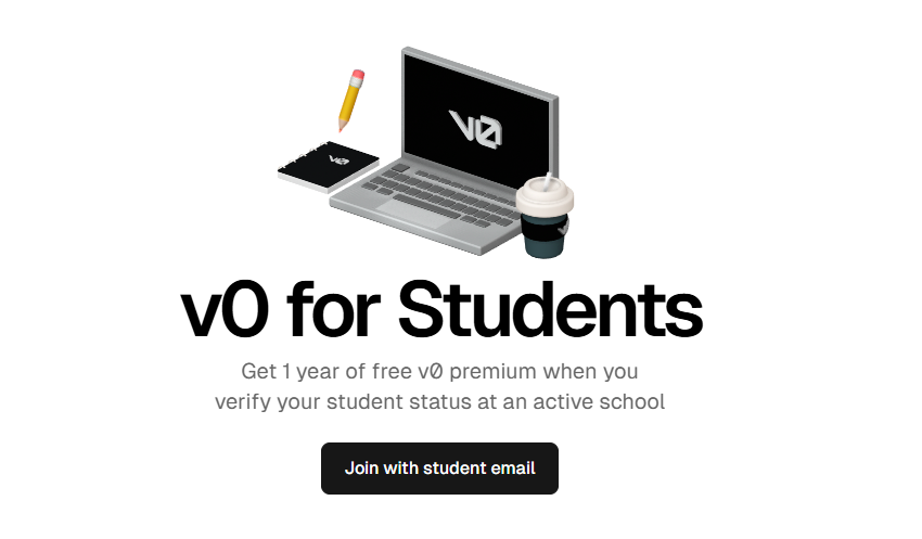 Step-by-step interface of selecting and refining a component in v0