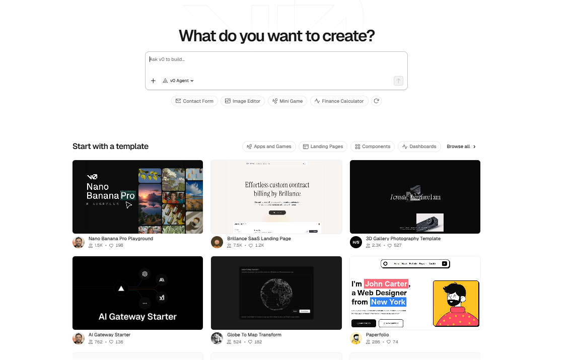v0 dev generating React code and Tailwind CSS from text prompts